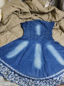 Denim Floral Dress