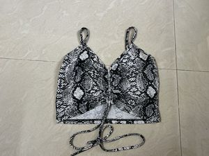 Stylish Snake Print Crop Top