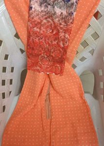 Peach Saree