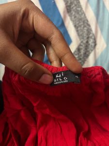 Chic Off-Shoulder Red Midi Dress