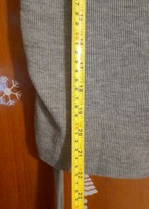 Grey Rib Wide Neck T-Shirt