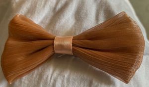 Peach Organza Bow Alligator Hair Clip