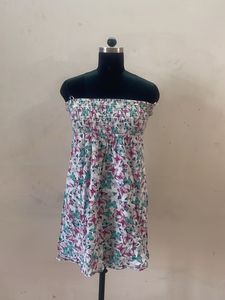 Floral Smocked Tube Dress