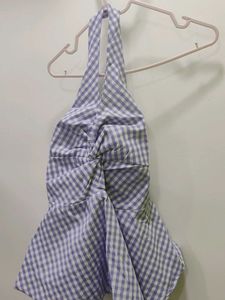 Gingham Halter Neck Top