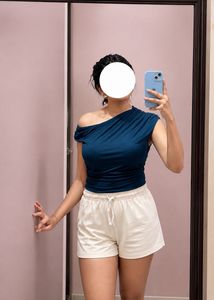 One-Shoulder Teal Top | H&amp;M
