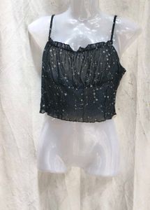 25V. Sparkling Star Print Sheer Cami Top
