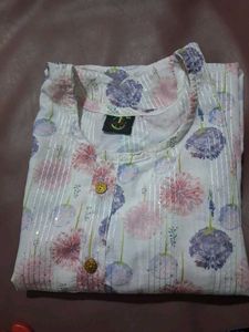 Floral Print Kurta with Sequins 4XL