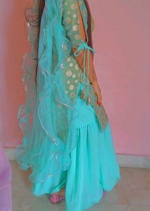 Elegant Teal Kurta Set without dupatta