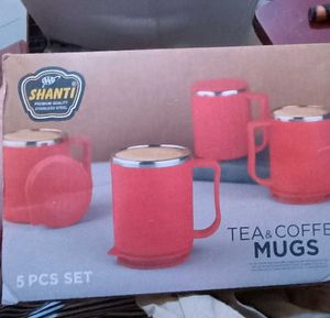 New unused Elegant Tea Mugs Set of 5 wit