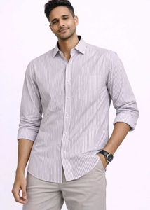 Men's Striped Casual Shirt ( Branded )