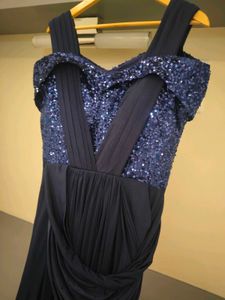 Stunning Navy Blue Sequin Gown