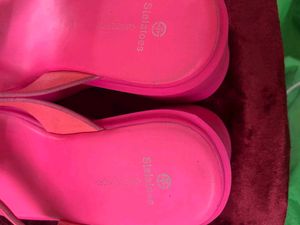 NoHot Pink Platform Flip Flops