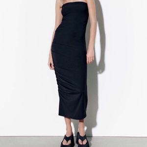Zara limited edition ruched tube dress