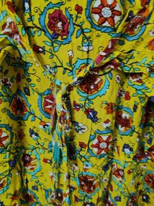 Yellow Floral Print Kurta