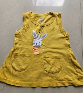 Blue Bunny Pocket Dress for Girls