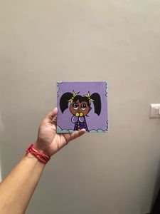 Cute Cartoon Girl Painting