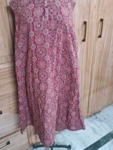 Maroon Ajrak Printed Kurta