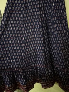 Navy Blue Printed Kurta