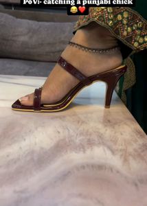 Burgundy Heeled Sandals
