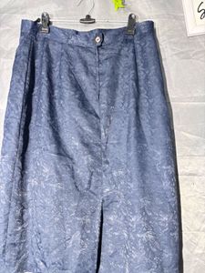 Elegant Blue Textured Skirt