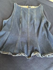 H&amp;M Denim Peplum Top