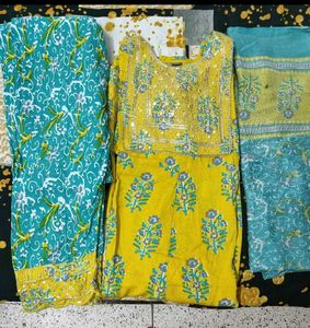 combo Beautiful Yellow Kurta and duppata pant bo