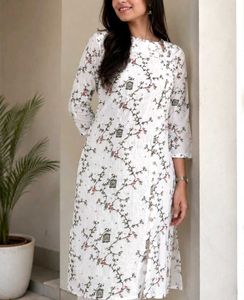 White Printed Kurta