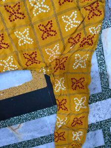 Yellow Bandhani Print Kurta