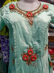 Elegant Embroidered Light Blue one pc S