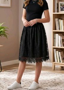 Elegant Black Lace Skirt
