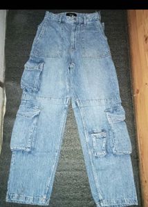 🚨saleBershka Denim Blue Cargo Jeans