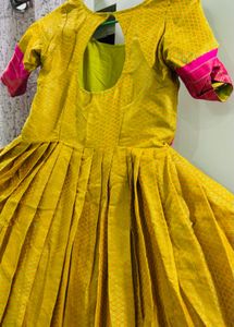 Gorgeous Yellow &amp; Pink Anarkali Dress