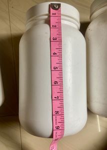 Set of 3 White Plastic Jars