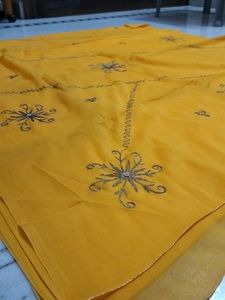 Vibrant Yellow Embroidered saree