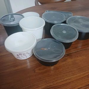 Set of 9 mixed food delivery containers