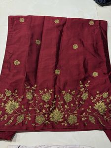 Elegant Maroon Kurta Set with Gold Embroidery