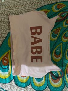 Cute Pink "Babe" Graphic Crop Top