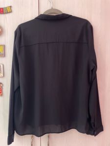 Vero Moda Embroidered Collar Black Shirt
