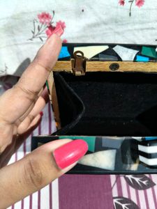Wooden Mosaic Clutch Bag