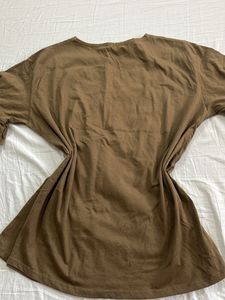 Embroidered Brown Tunic Top