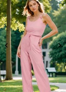 Cute Peach Camisole Top With Trousers