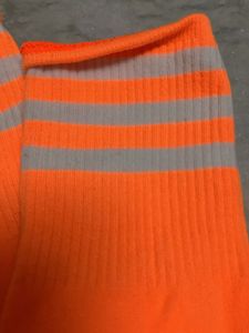 Vibrant Neon &amp; Orange Striped Socks