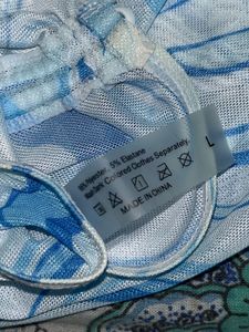 Sheer Ruched Swim Skirt