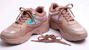 Chunky Pink Holographic Sneakers