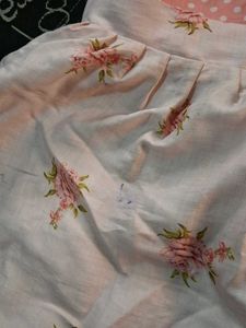 Cute orange peachish Polka Dot &amp; Floral Dress
