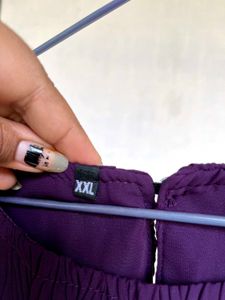 Women's Purple Embellished Bell Sleeve Top