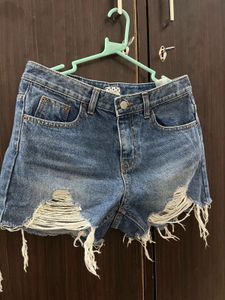 Distressed Denim Shorts