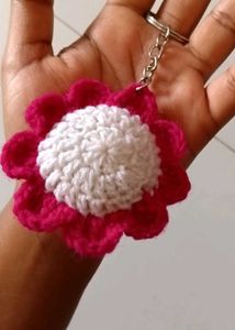 Handmade Crochet Flower Keychain
