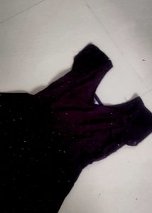 Elegant Purple Sequined Gown