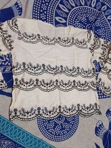 Embroidered White top